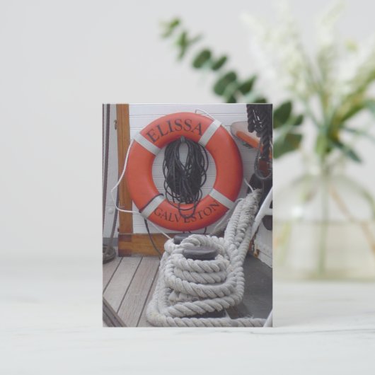 Elissa Sailing Vessel Briefkaart Galveston Texas (Staand voorkant)