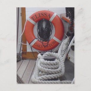 Elissa zeilschip ansichtkaart Galveston Texas Briefkaart