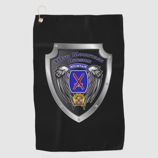 Elite 10th Mountain Division "Climb to Glory" Golfhanddoek (Voorkant)