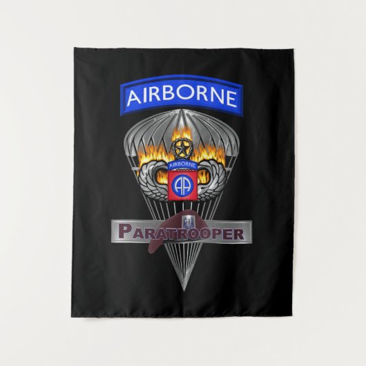 Elite 82nd Airborne Division Silver Chute Wandkleed (Voorkant)