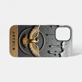 🦅 Elite Aangepaste Naam Adelaar Druppelende Vloei iPhone Hoesje (Achterkant horizontaal)