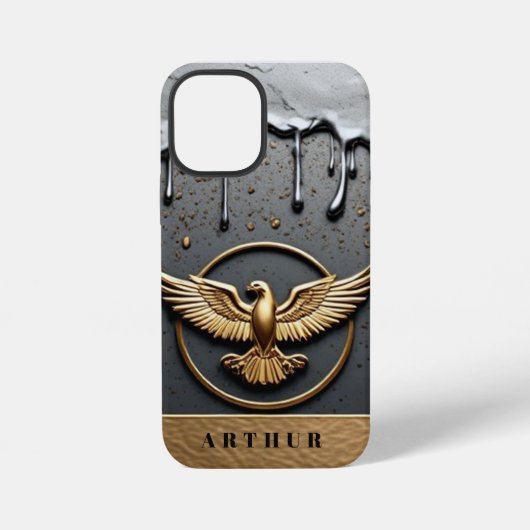 🦅 Elite Aangepaste Naam Adelaar Druppelende Vloei iPhone Hoesje (Achterkant)
