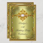 Elite Avocado Green Gold Birthday 2 Kaart (Voorkant / Achterkant)