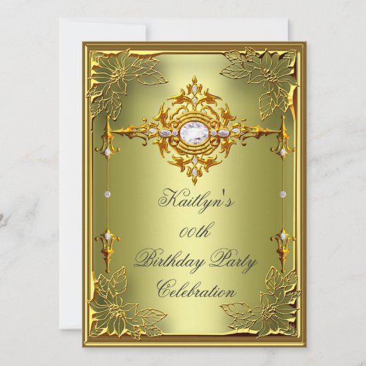 Elite Avocado Green Gold Birthday 2 Kaart (Voorkant)