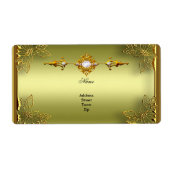 Elite Avocado Groen Goud Verloving Jubileum Etiket (Voorkant)