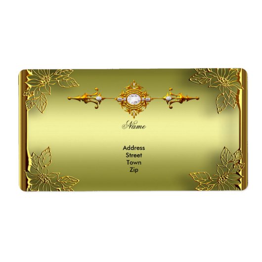 Elite Avocado Groen Goud Verloving Jubileum Etiket (Voorkant)