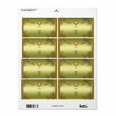 Elite Avocado Groen Goud Verloving Jubileum Etiket (Full Sheet)