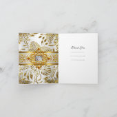 Elite Bedankkaart Elegante Witte Damast Goud (Binnen)