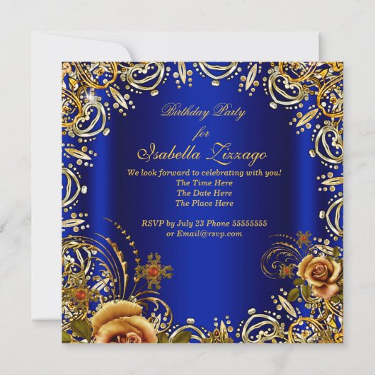 Elite Birthday Roos van de blauwhelm voor vrouwen Kaart (Achterkant)