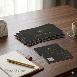 Elite Black Gold Corporate Identity Business Card Visitekaartje