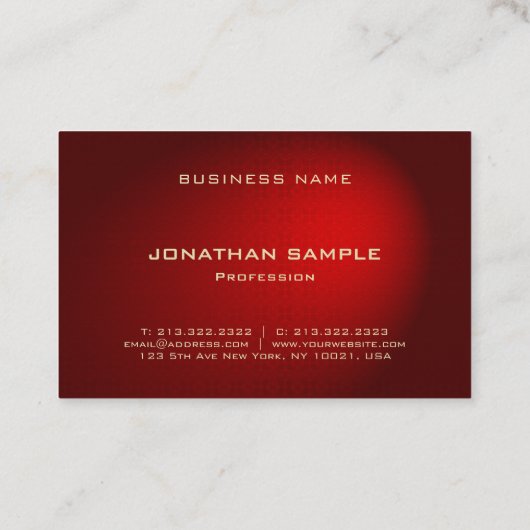 Elite Black Red Damask Design Professional elegant Visitekaartje (Achterkant)