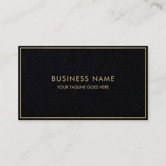 Elite Black Sjabloon Luxe Elegant Modern Gold Visitekaartje (Voorkant)