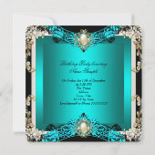 Elite Blauwgroen Cream Black Pearl Birthday 2 Kaart (Achterkant)