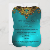 Elite blauwgroen Jade Gold Pearl Elegant Birthday  Kaart (Achterkant)