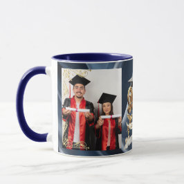 Elite BLEU-Marmer & Goud Gepersonaliseerde Afstude Mok