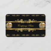 Elite Business Gold Elegante Bloemen Juweel Visitekaartje (Voorkant)