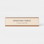 Elite Champagne Colour Roos Gold Eenvoudig design Bureau Naambordje (Voorkant)