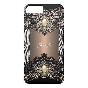 Elite Coffee Zebra Zwart Parel Bruin 3 Case-Mate iPhone Case