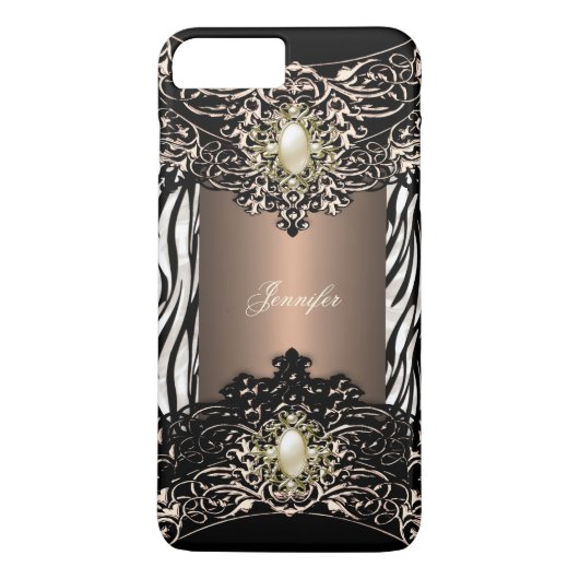 Elite Coffee Zebra Zwart Parel Bruin 3 Case-Mate iPhone Case (Achterkant)