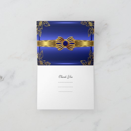 Elite Dankbetuigingkaart Elegant Blauw Goud Bedankkaart (Binnen)
