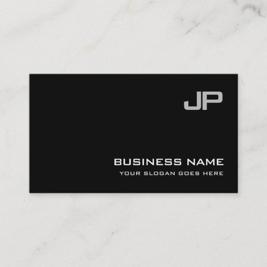 Elite Design Monogram Plain Luxury Professional Visitekaartje (Voorkant)