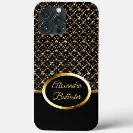Elite Elegant Art Deco Gold Black Case-Mate iPhone Case