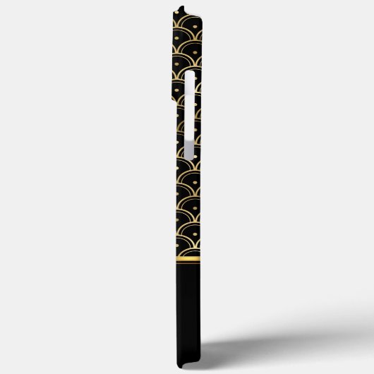 Elite Elegant Art Deco Gold Black Case-Mate iPhone Case (Achterkant / Links)