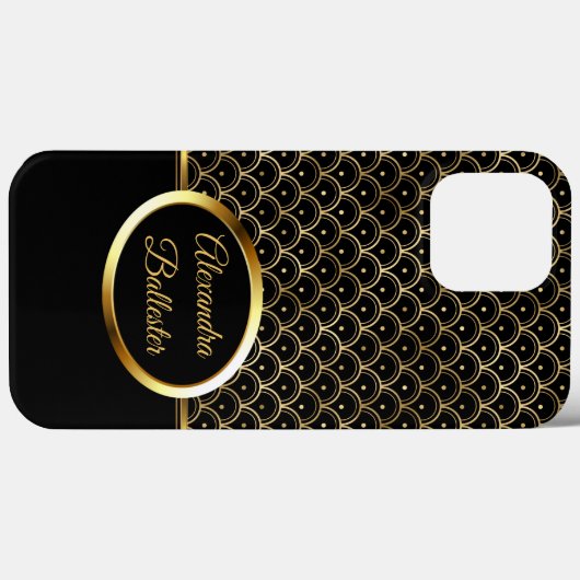 Elite Elegant Art Deco Gold Black Case-Mate iPhone Case (Achterkant (horizontaal))
