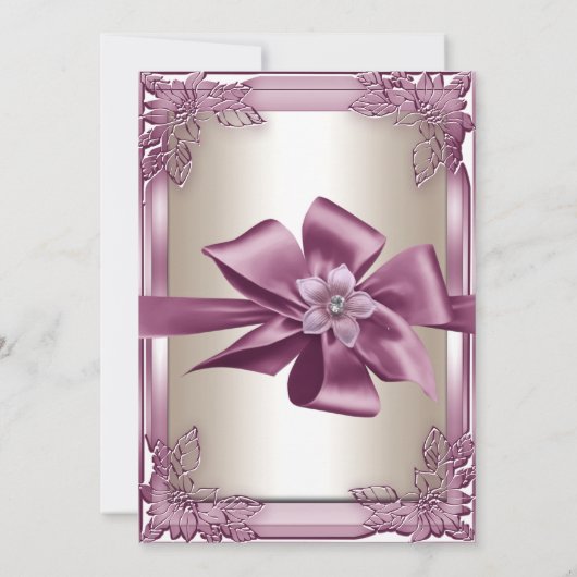 Elite Elegant Birthday Party Pink Cream Kaart (Achterkant)