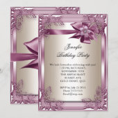 Elite Elegant Birthday Party Pink Cream Kaart (Voorkant / Achterkant)