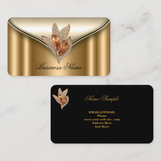 Elite Elegant Brons Bruin Goud Juweel Visitekaartje (Voorkant / Achterkant)