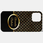 Elite Elegante Art Deco Goud Zwart Case-Mate iPhone Case (Achterkant (horizontaal))