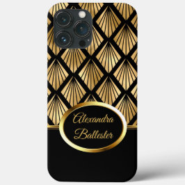 Elite Elegante Damast Art Deco Goud Zwart Case-Mate iPhone Case