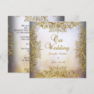 Elite Elegante Trouwbeige Goud Kaart