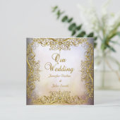 Elite Elegante Trouwset Beige Goud Kaart (Staand voorkant)