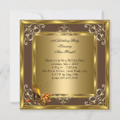 Elite Gold Brown Rozen op hoog niveau - Birthday p Kaart (Achterkant)