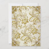 Elite Gold Damask Cream Pearl Birthday Party Kaart (Achterkant)