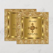 Elite Gold Diamond Jewel Elegant Birthday Party Kaart (Voorkant / Achterkant)