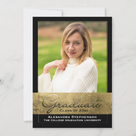 Elite Gold Foil Cutout Effect Foto Afstuderen Kaart