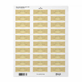 Elite Gold Sjabloon Modern minimalistische legant Etiket (Full Sheet)