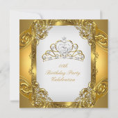 Elite Golden White Pearl Lace Tiara Birthday 2 Kaart (Achterkant)