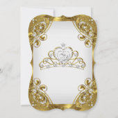 Elite Golden White Pearl Lace Tiara Birthday Party Kaart (Achterkant)