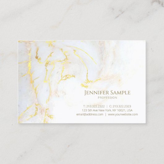 Elite Goud Marmer Plain Elegant Gouden Modern Chiq Visitekaartje (Achterkant)