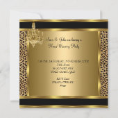 Elite Housewarming Party Chandelier Gold-voorzitte Kaart (Achterkant)