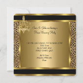 Elite Housewarming Party Chandelier Gold-voorzitte Kaart (Achterkant)