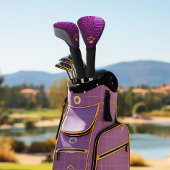 Elite levendige Paarse nep krokodil monogram Golfheadcover