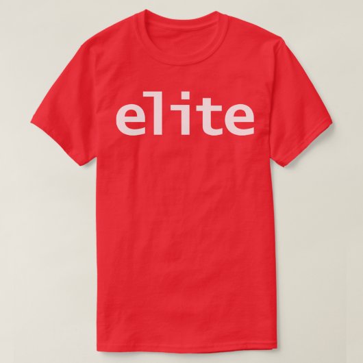 Elite minimale typografie witte tekst t-shirt (Design voorkant)