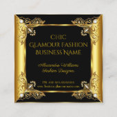 Elite Mode Designer Black Gold Pareltjes Vierkante Visitekaartje (Voorkant)