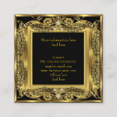 Elite Mode Jewelry Designer Black Gold Jewels Vierkante Visitekaartje (Achterkant)