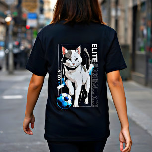 Elite Neko Voetbal Ace: Geweldige Kattenvoetbal Fa Tri-Blend Shirt